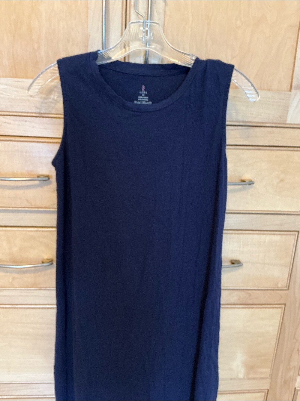 Black Midi Tank Dress L 100% cotton 43” long